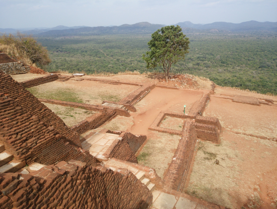 シーギリヤロックの上にある遺跡