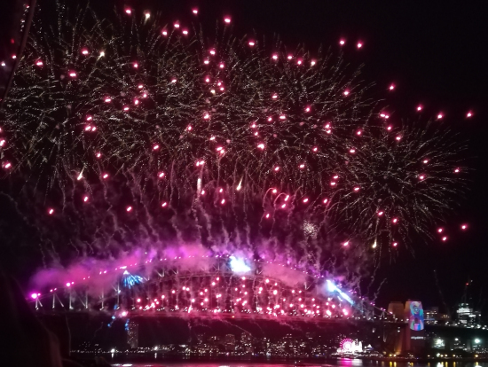 ハーバーブリッジと川沿いの花火を両方楽しめます