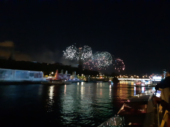 サイドから見た花火。