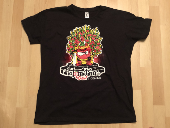 会場で販売されていたオリジナルTシャツ。10ユーロ。