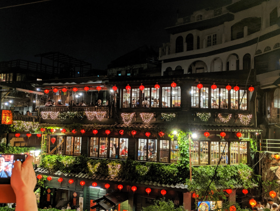 お茶屋さんのテラスからの風景