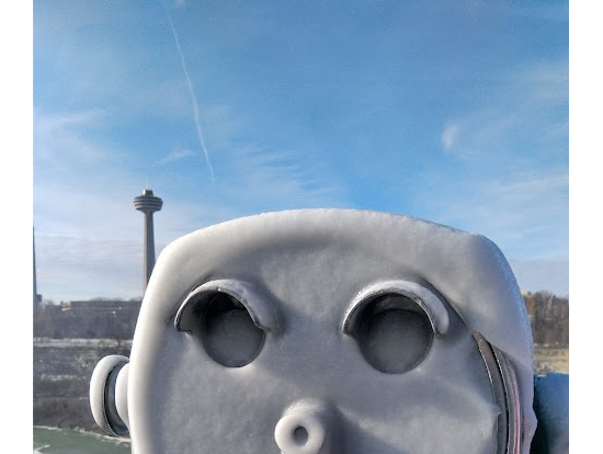 ゴート島:その近くの結氷した望遠鏡