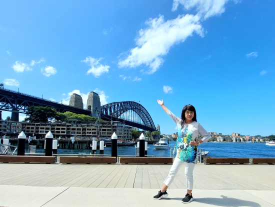 左奥のブリッジの頂上まで登りました~。