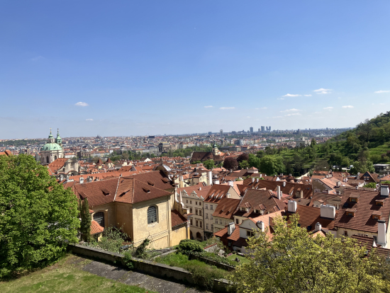 プラハ城近くから街並みを臨む