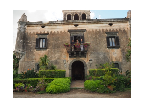 スキアーヴィ城、テラスでの記念撮影