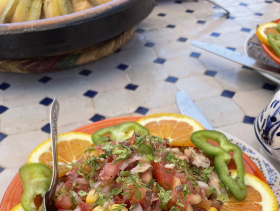 サラダの盛り付けも綺麗でした