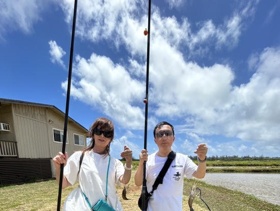 二人でエビ釣れました