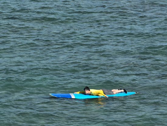 パドリングしてます