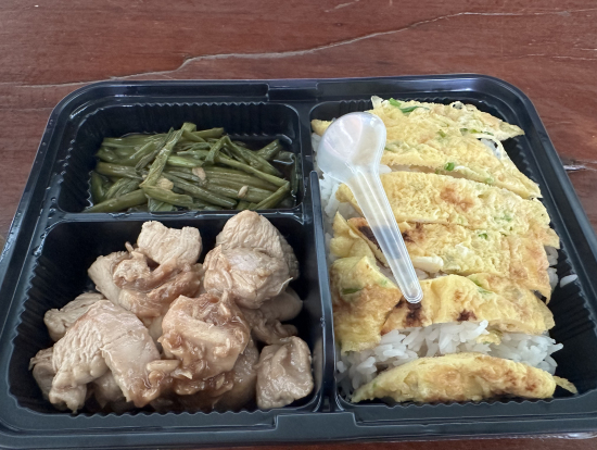 お昼のお弁当。ボリュームもあって美味しかった!