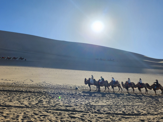 自分がラクダに乗る姿を撮ってもらうにはチップが必要