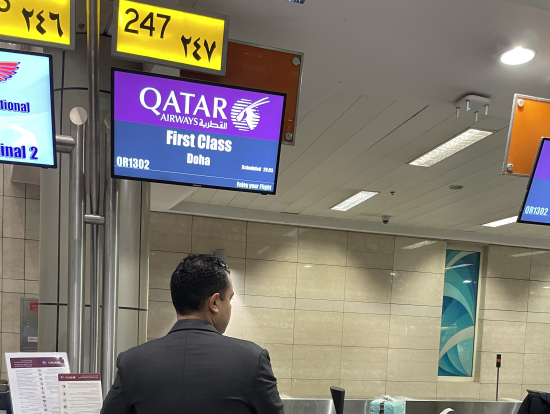 帰国時のカイロ空港でのチェックインもムハンマドさんがサポート