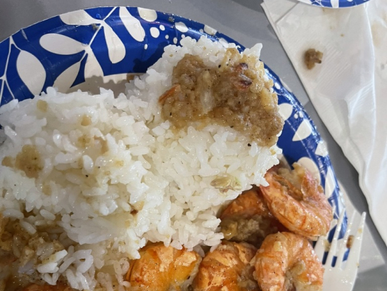 お馴染みガーリックシュリンプ（ドリンクは別払い）