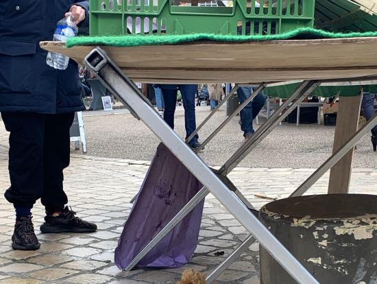 マーケットのニワトリ