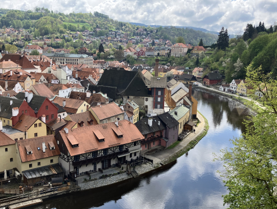 チェスキークルムロフ城からの眺め