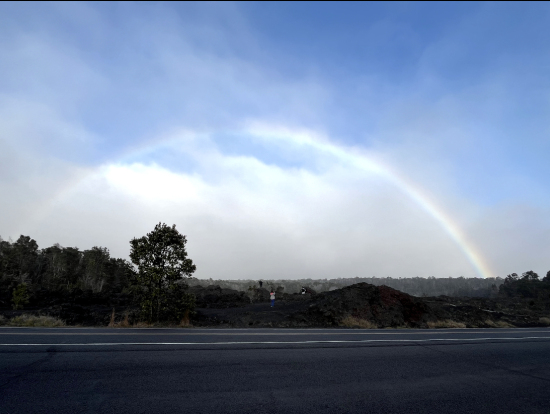 雨上がりに一瞬現れた虹
