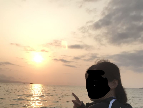 カッヤク上からの夕日、最高!!