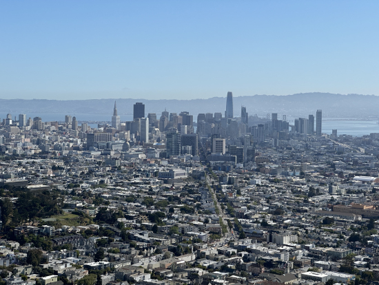 ツインピークスからみたサンフランシスコ