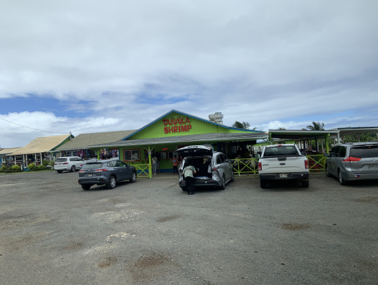 タナカ・シュリンプにて、ガーリック・シュリンプの昼食。