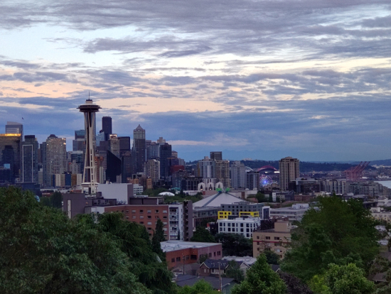 ケリーパークから望むシアトル夕景