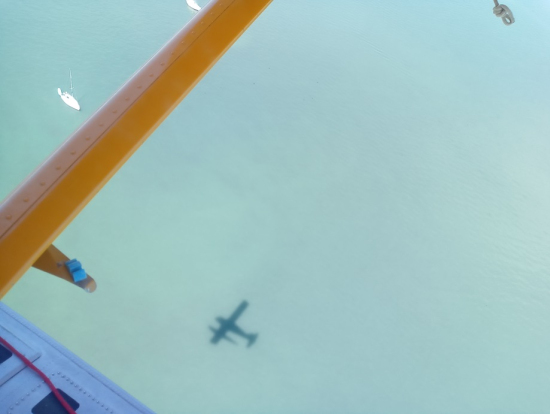 水面に映る機影