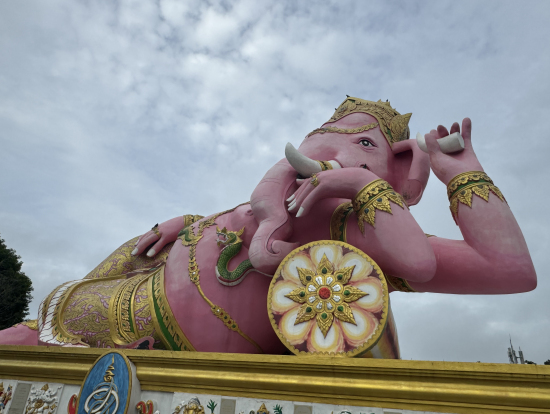 ピンクのガネーシャ。こちらの像以外は意外と見る箇所が少なかったです。