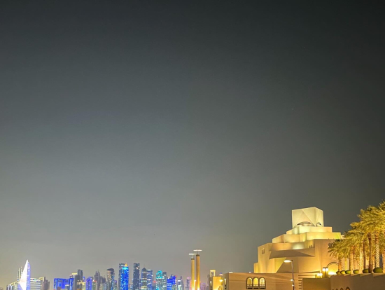 イスラム美術館の夜景