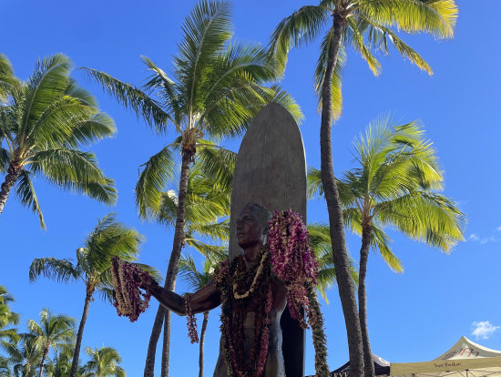 ワイキキビーチの定番…まずはご挨拶をALOHA