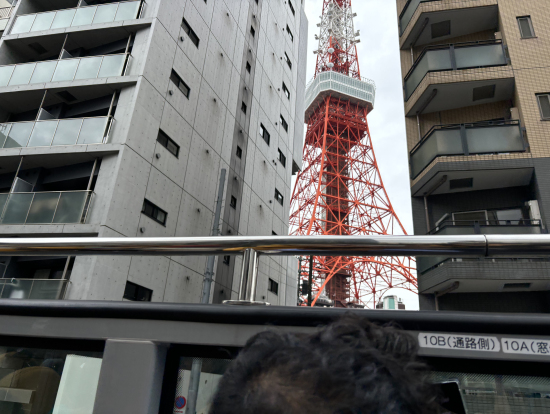ビルの隙間から見える東京タワー
