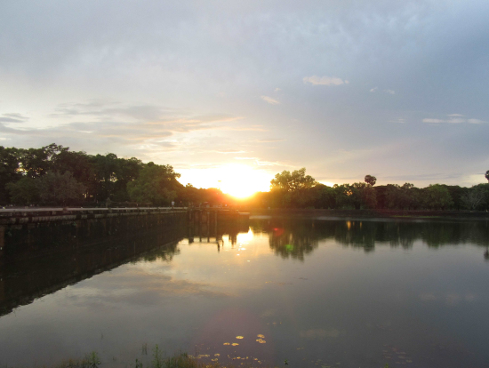 アンコールワットからの夕日鑑賞