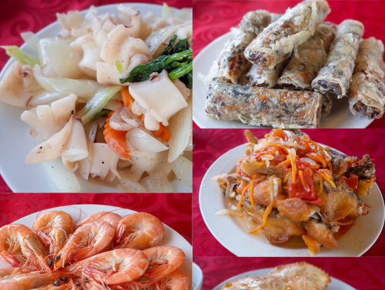 ランチのシーフード